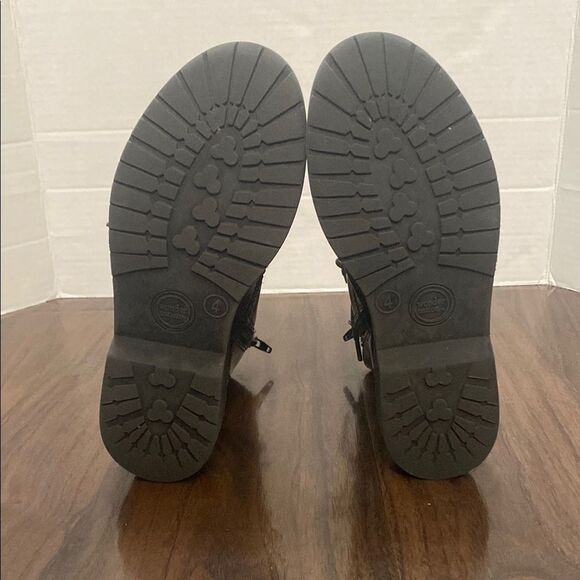 Wonder Nation Black Sparkle Combat Boots Ankle High Lace-Up - Picture 8 of 8